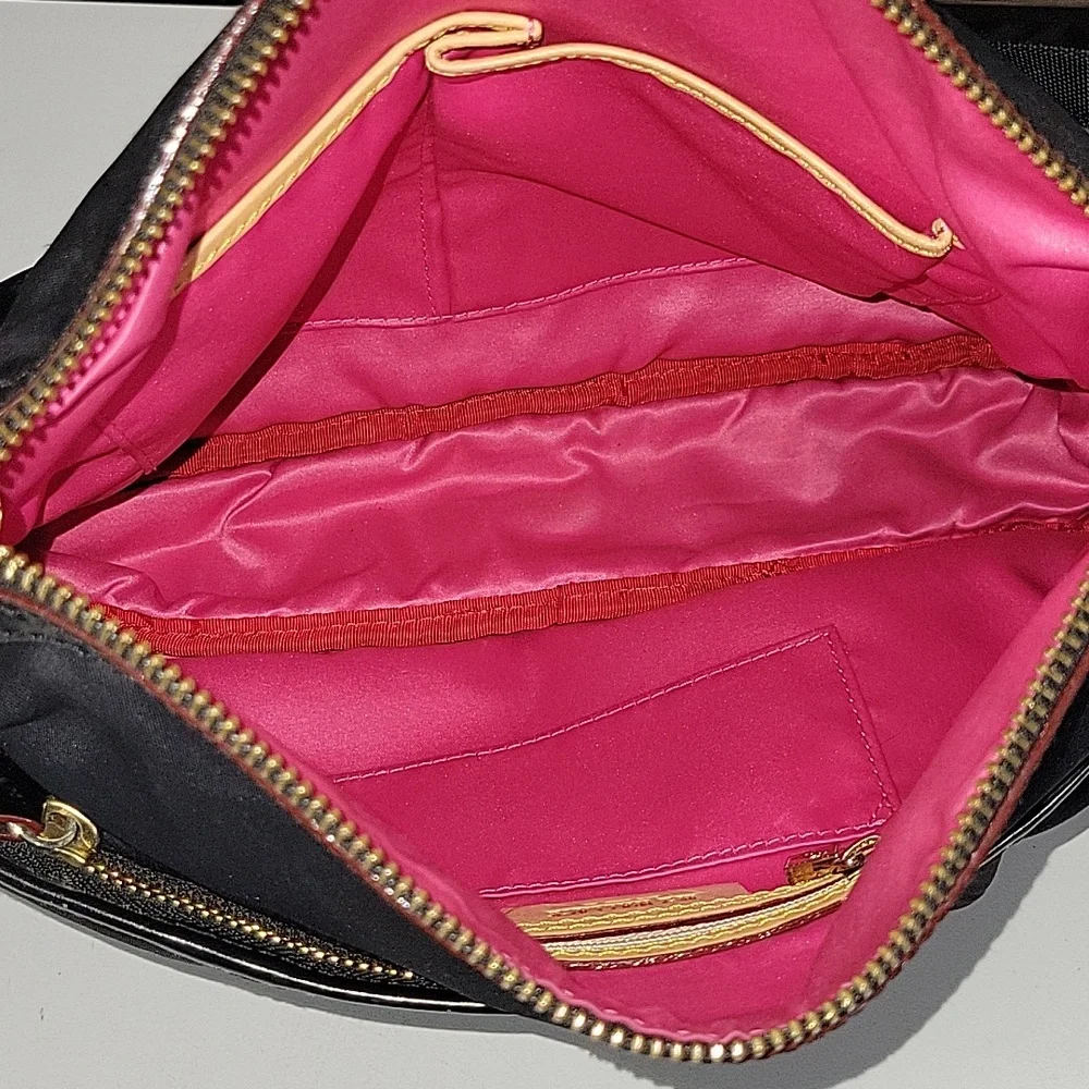 MZ Wallace Paige Black Nylon Crossbody Shoulder Bag